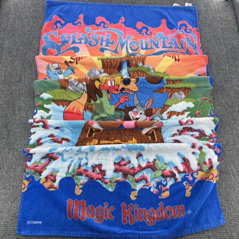 Vintage Disney Splash Mountain Beach Towel Magic Kingdom Brer Rabbit Fox Bear